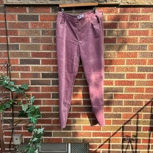 Old Navy Dusty Pink Velvet Rockstar High Waist Super Skinny Pants